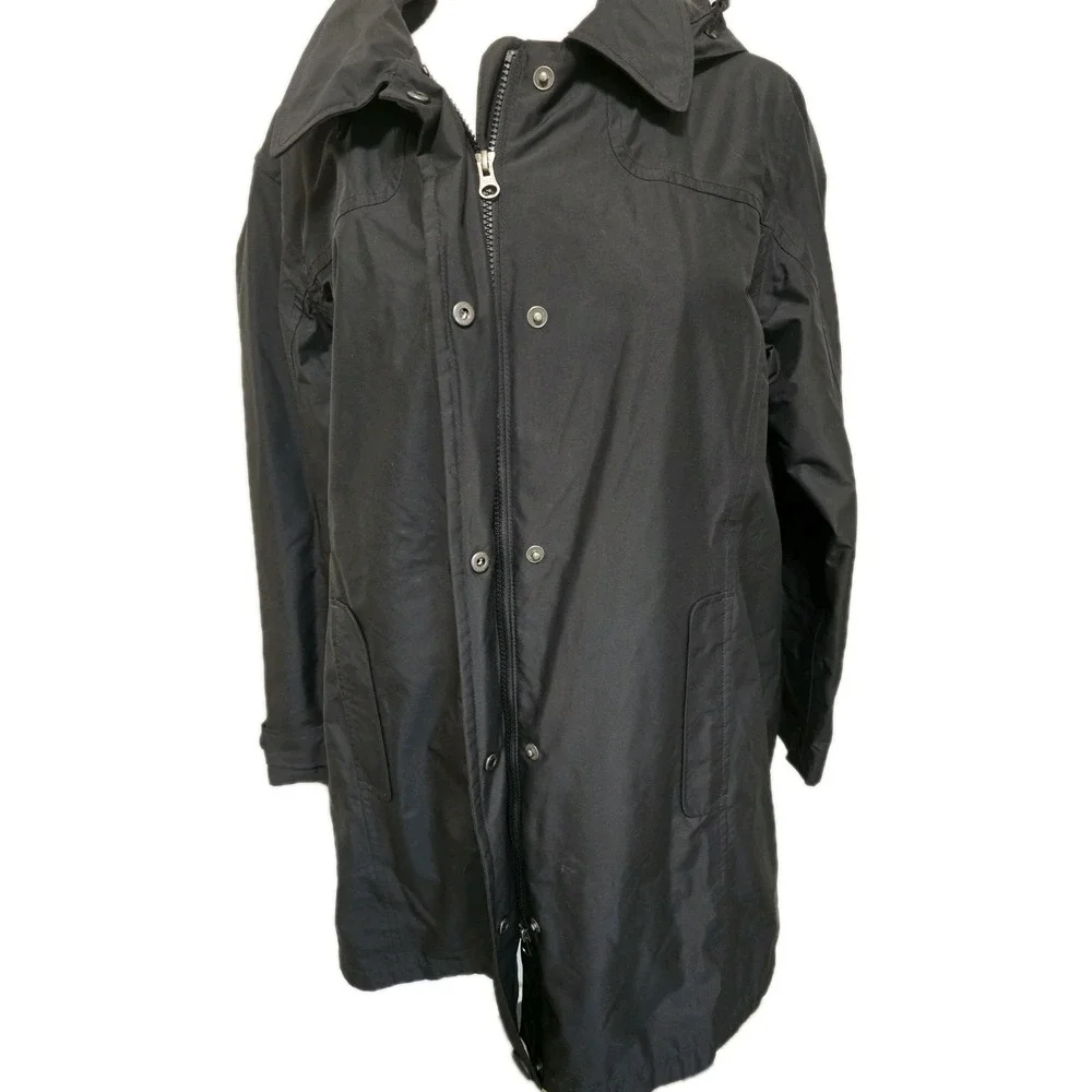L.L.Bean Women's Black Hooded Rain Coat Jacket Size Medium Waterproof Jacket